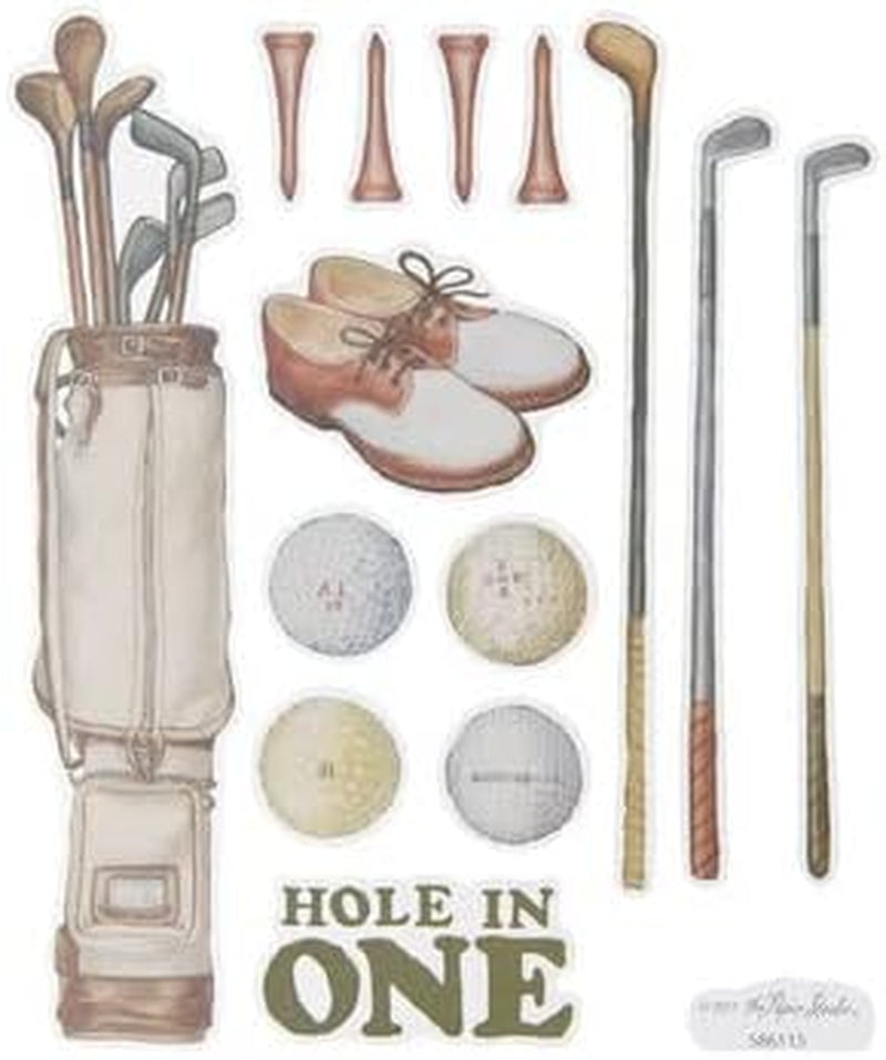 Hole in One Golf Stickers Adhesive Decals for Vintage Golfing Crafts, Cardmaking, Scrapbooks & More - 28 Pc