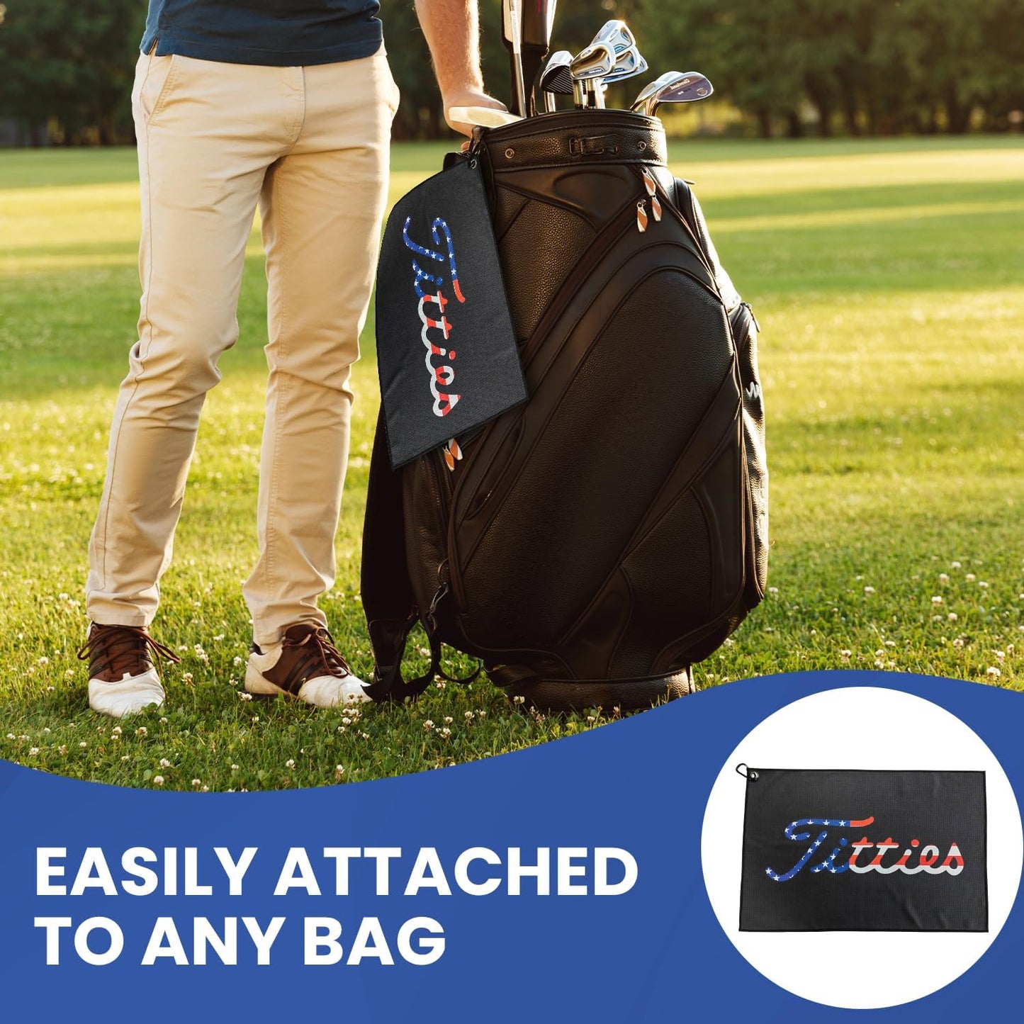 Funny Microfiber Disc Golf Towel - Premium Disc Golf Towel for Golf Bags with Clip Holder - Ideal Golf Accessories for Men and Women - Golf Club Bag Accessories for a Fun Golfing Experience