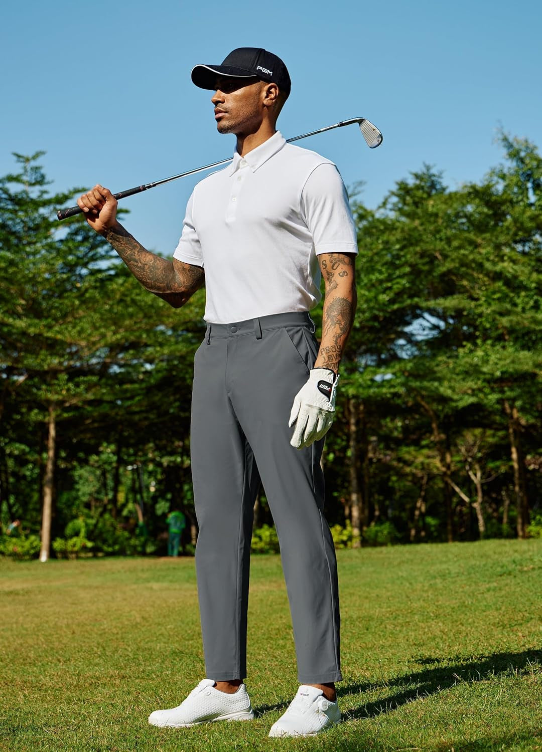 Mens Golf Pants Stretch Dress Pants Quick Dry Work Business Slacks Casual Pants with 4 Pockets 28"/30"/32"/34"
