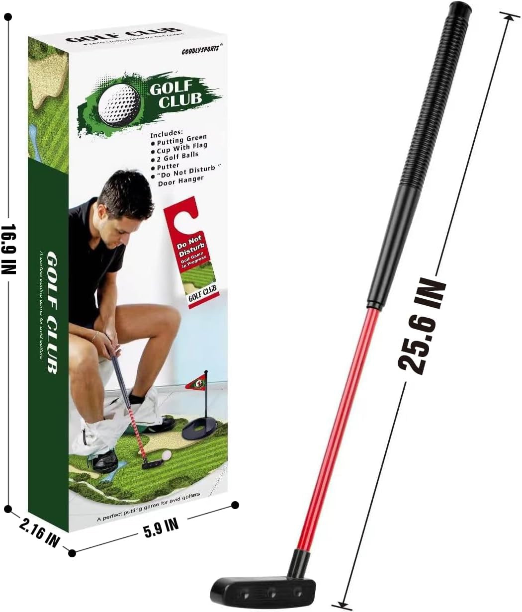 Toilet Golf Game-Practice Mini Golf in Any Restroom/Bathroom - Great Toilet Time - Dad Gifts, Funny Gifts for Dad, Funny White Elephant Gifts, Gag Gifts for Husband, Boyfriend, Men.