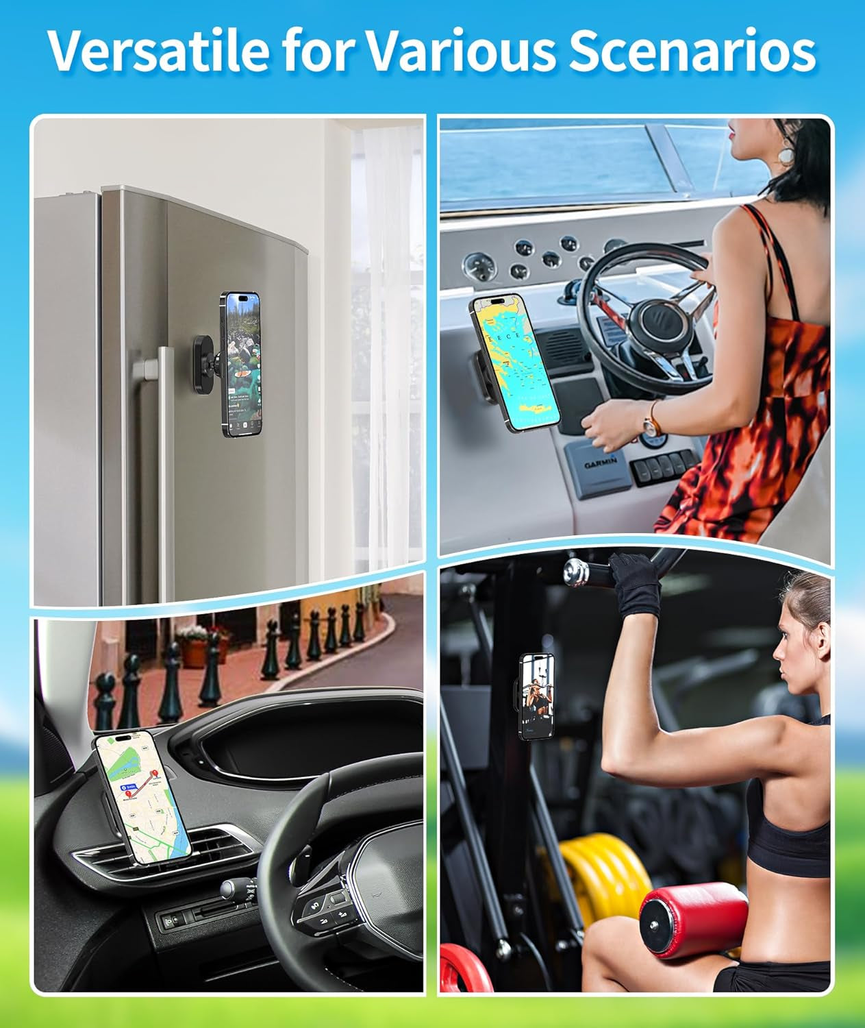 Magnetic Golf Cart Phone Holder, Aluminum Phone Mount with N52 Magnets, Golf Cart Accessories Compatible with Magsafe Iphone 16 Pro Max plus 15 14 13 12 (Magnetic Phone Holder)