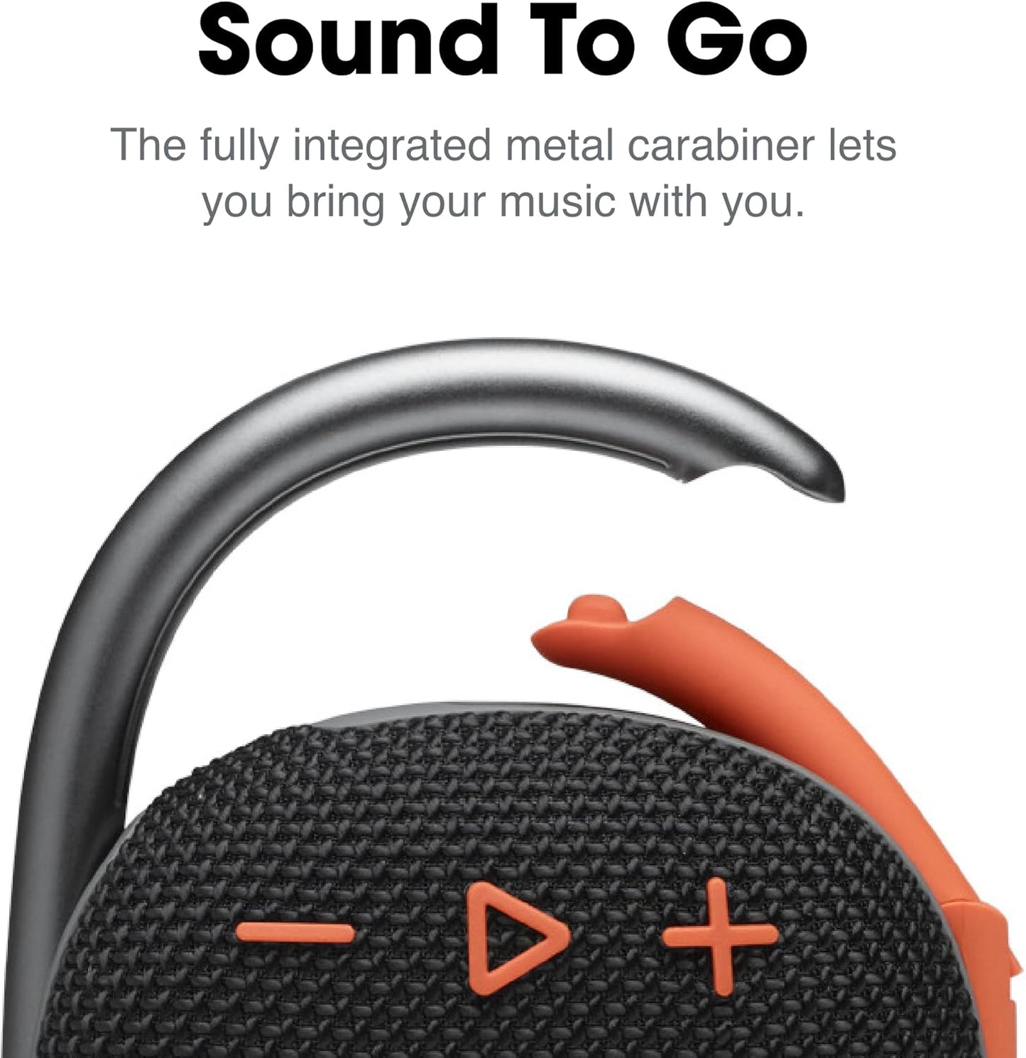 Clip 4, Black/Orange - Portable Bluetooth 5.1 Speaker - up to 10 Hours of Play - Waterproof & Dust Resistant - Includes Noise & Echo-Canceling Speakerphone