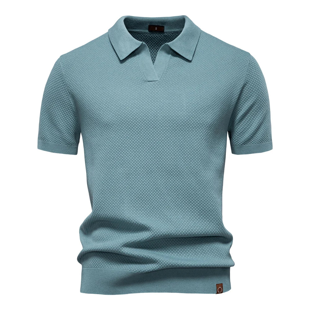 Men'S Summer Breathable Polo Shirt Short Sleeve Solid Color Casual Polo Shirts for Men Lightweight Stretch Polo 