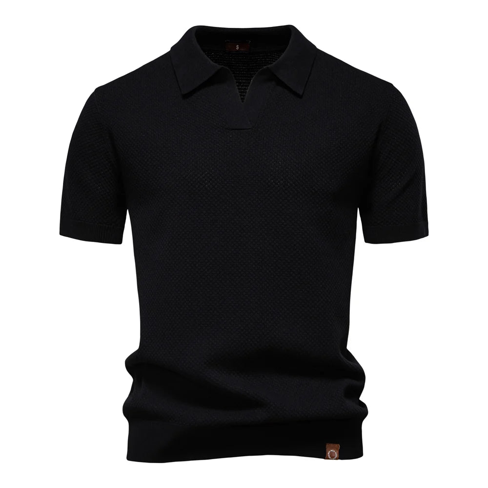 Men'S Summer Breathable Polo Shirt Short Sleeve Solid Color Casual Polo Shirts for Men Lightweight Stretch Polo 