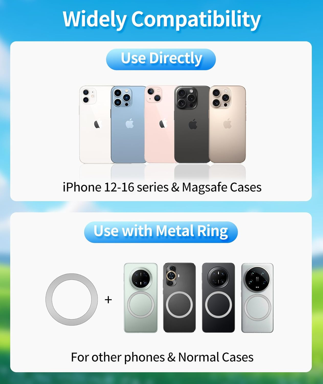 Magnetic Golf Cart Phone Holder, Aluminum Phone Mount with N52 Magnets, Golf Cart Accessories Compatible with Magsafe Iphone 16 Pro Max plus 15 14 13 12 (Magnetic Phone Holder)