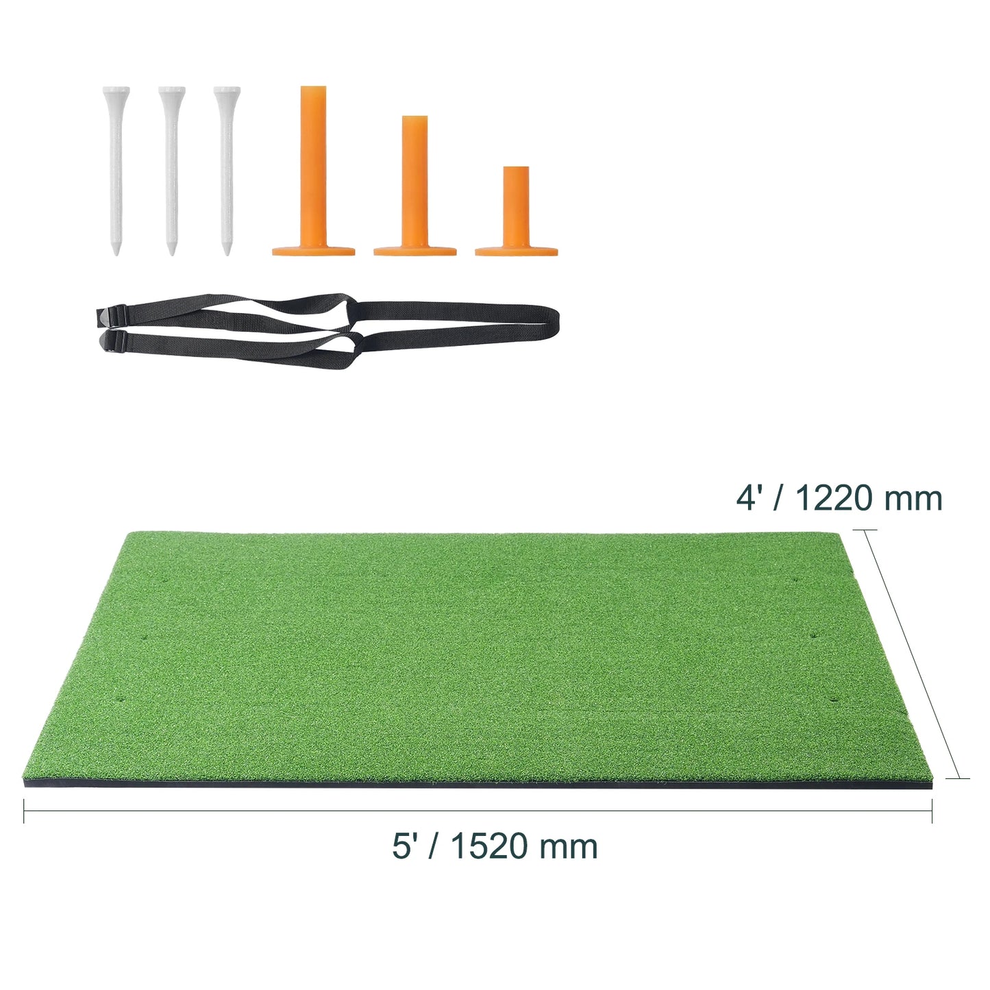 Succebuy 5/10/15Mm Golf Hitting Mat Artificial Turf Golf Hitting Mat Golf Hitting Training Aids W/Golf Tees Golf for Practice