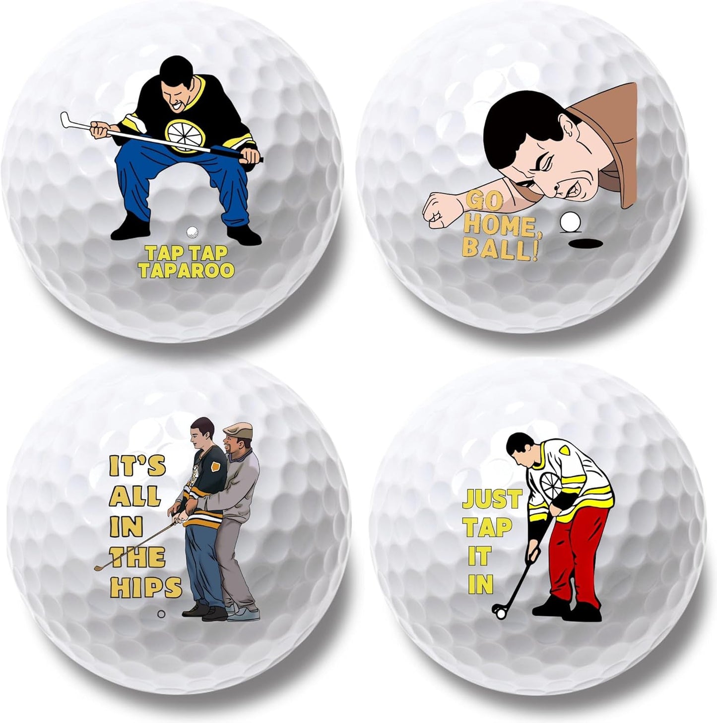 4 Pcs Funny Golf Balls for Birthday, Novelty Golfer Gift for Dad Coworkers Golfers Golf Lovers