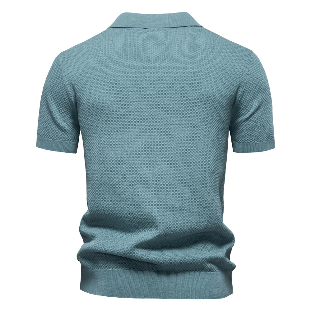 Men'S Summer Breathable Polo Shirt Short Sleeve Solid Color Casual Polo Shirts for Men Lightweight Stretch Polo 