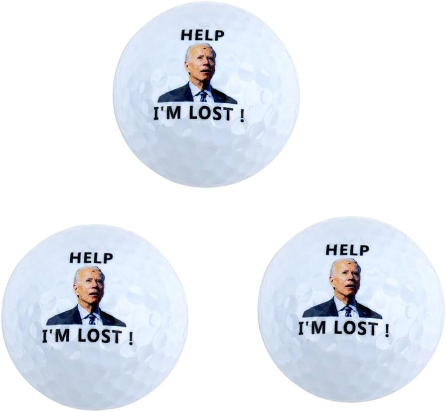 3 Pack Biden Golf Balls Funny Confused Joe Biden Help I'M Lost Cute Novelty Golf Balls Gifts