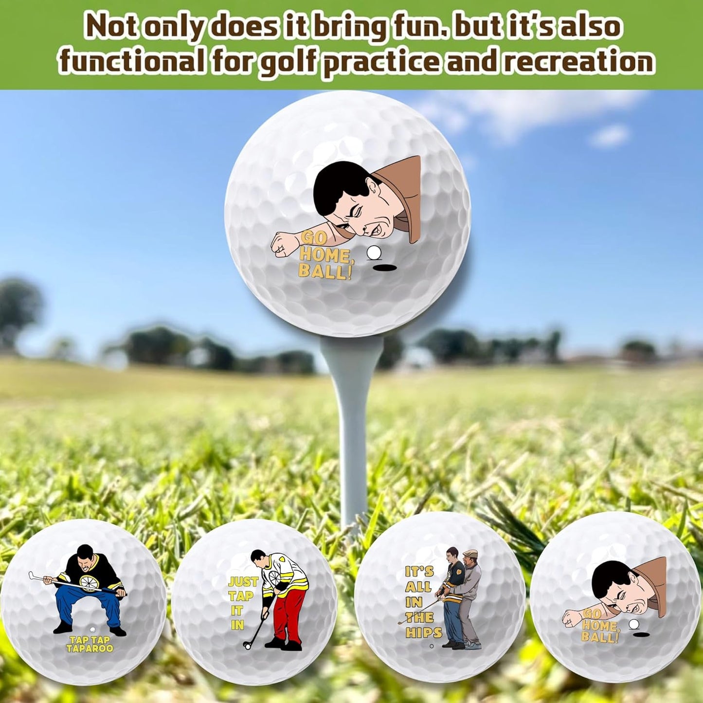 4 Pcs Funny Golf Balls for Birthday, Novelty Golfer Gift for Dad Coworkers Golfers Golf Lovers