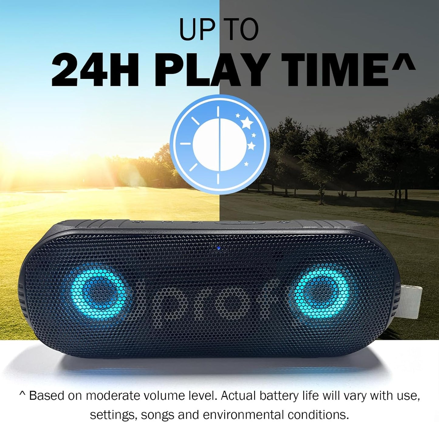 New Play 2 Rounds, Magnetic Bluetooth Golf Speaker, Stereo Sound Portable Pro Wireless Waterproof Speaker with Rich Bass, Golf Accessories Golf Gifts (With Light)