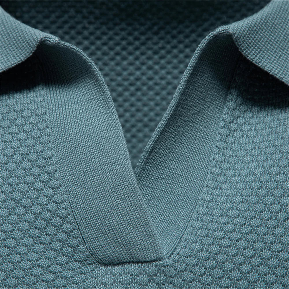 Men'S Summer Breathable Polo Shirt Short Sleeve Solid Color Casual Polo Shirts for Men Lightweight Stretch Polo 