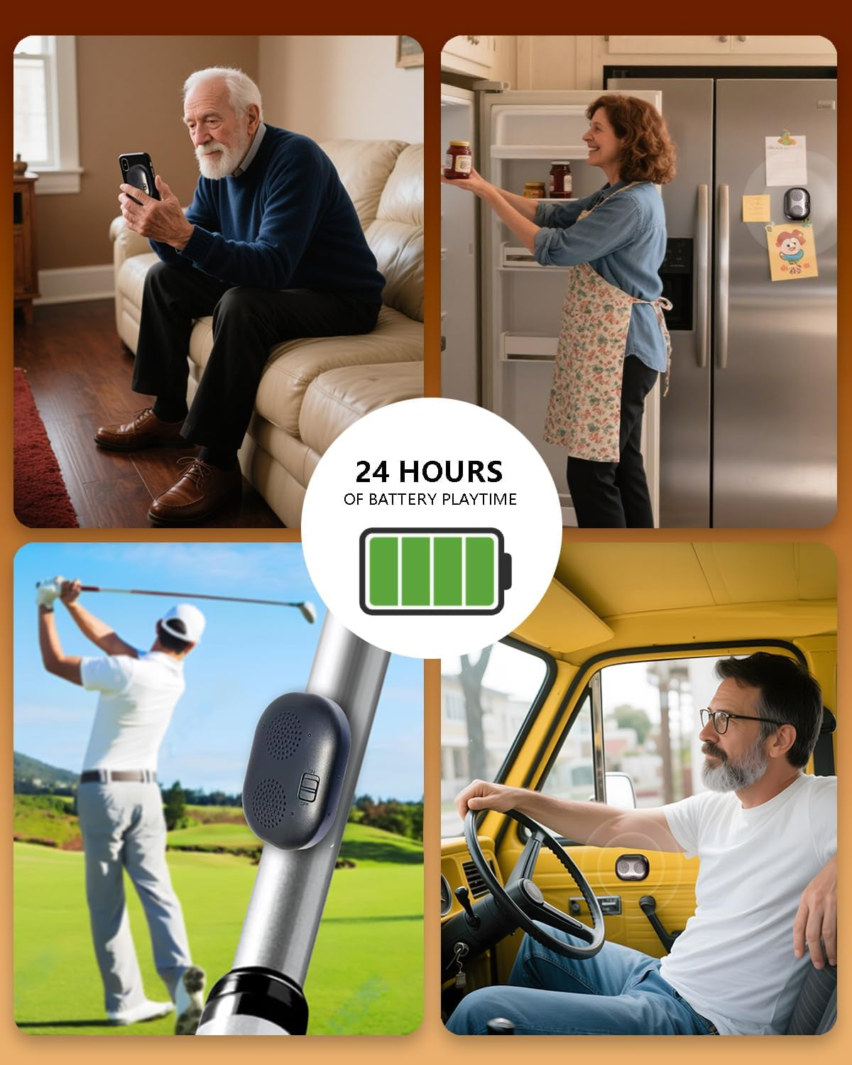 Portable Magnetic Golf Speaker - Wireless Bluetooth Speaker, Attach to Metal Surfaces, Golf Accessory,Enjoy Music and Hands-Free on Course/Workplace/Kitchen/Washing Room/Bedroom/Driving Cab/Golf Cart