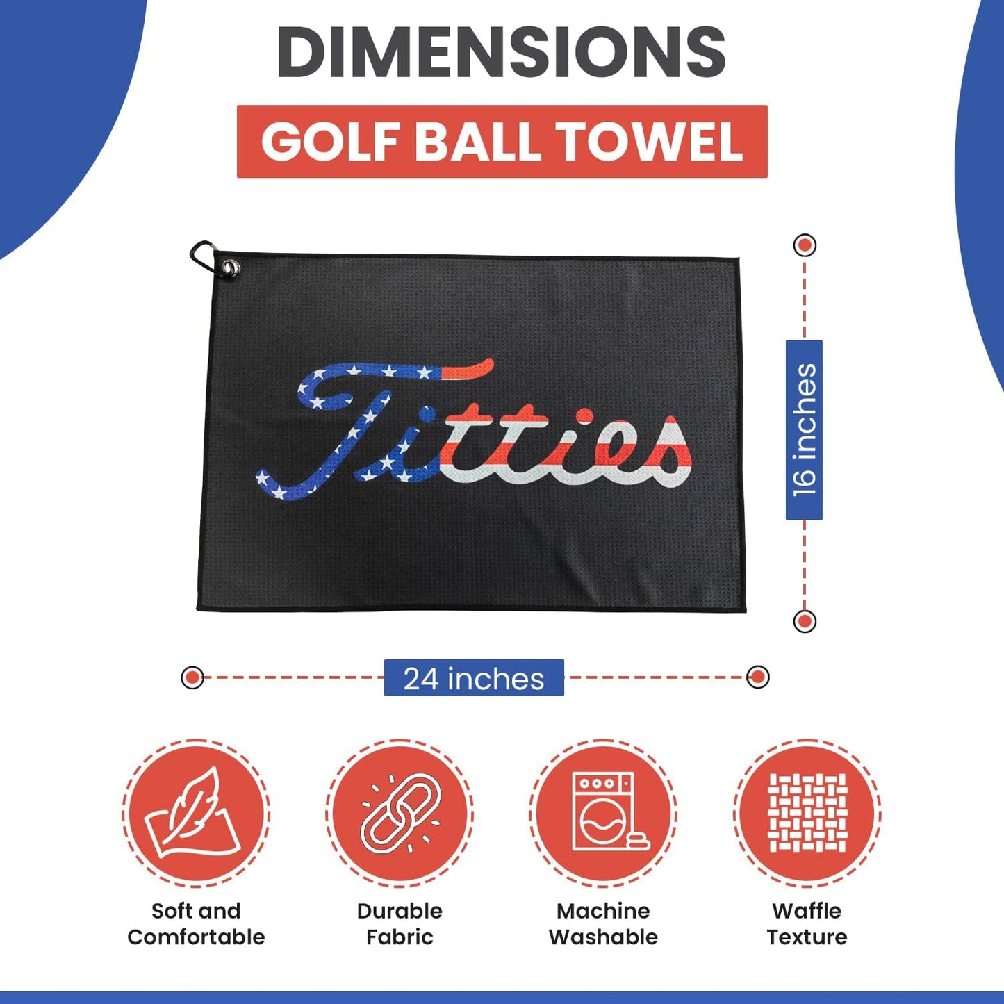Funny Microfiber Disc Golf Towel - Premium Disc Golf Towel for Golf Bags with Clip Holder - Ideal Golf Accessories for Men and Women - Golf Club Bag Accessories for a Fun Golfing Experience