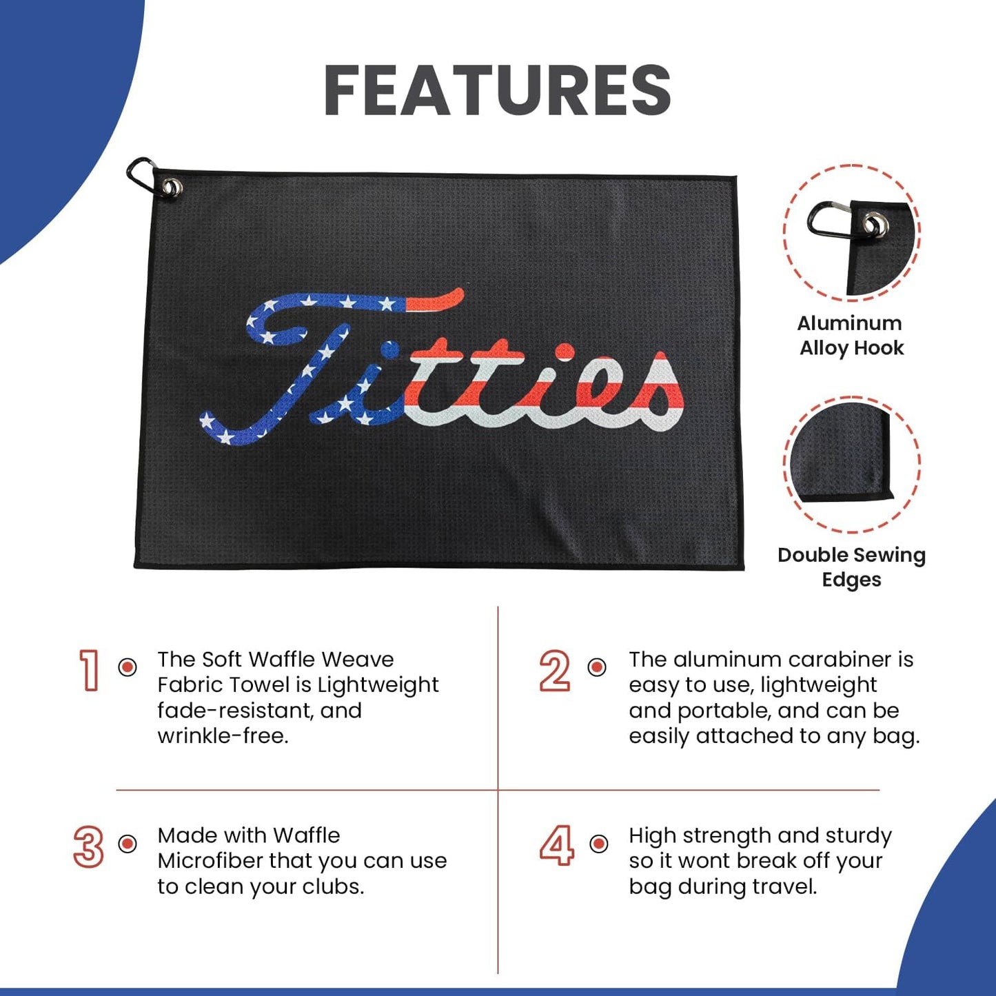 Funny Microfiber Disc Golf Towel - Premium Disc Golf Towel for Golf Bags with Clip Holder - Ideal Golf Accessories for Men and Women - Golf Club Bag Accessories for a Fun Golfing Experience