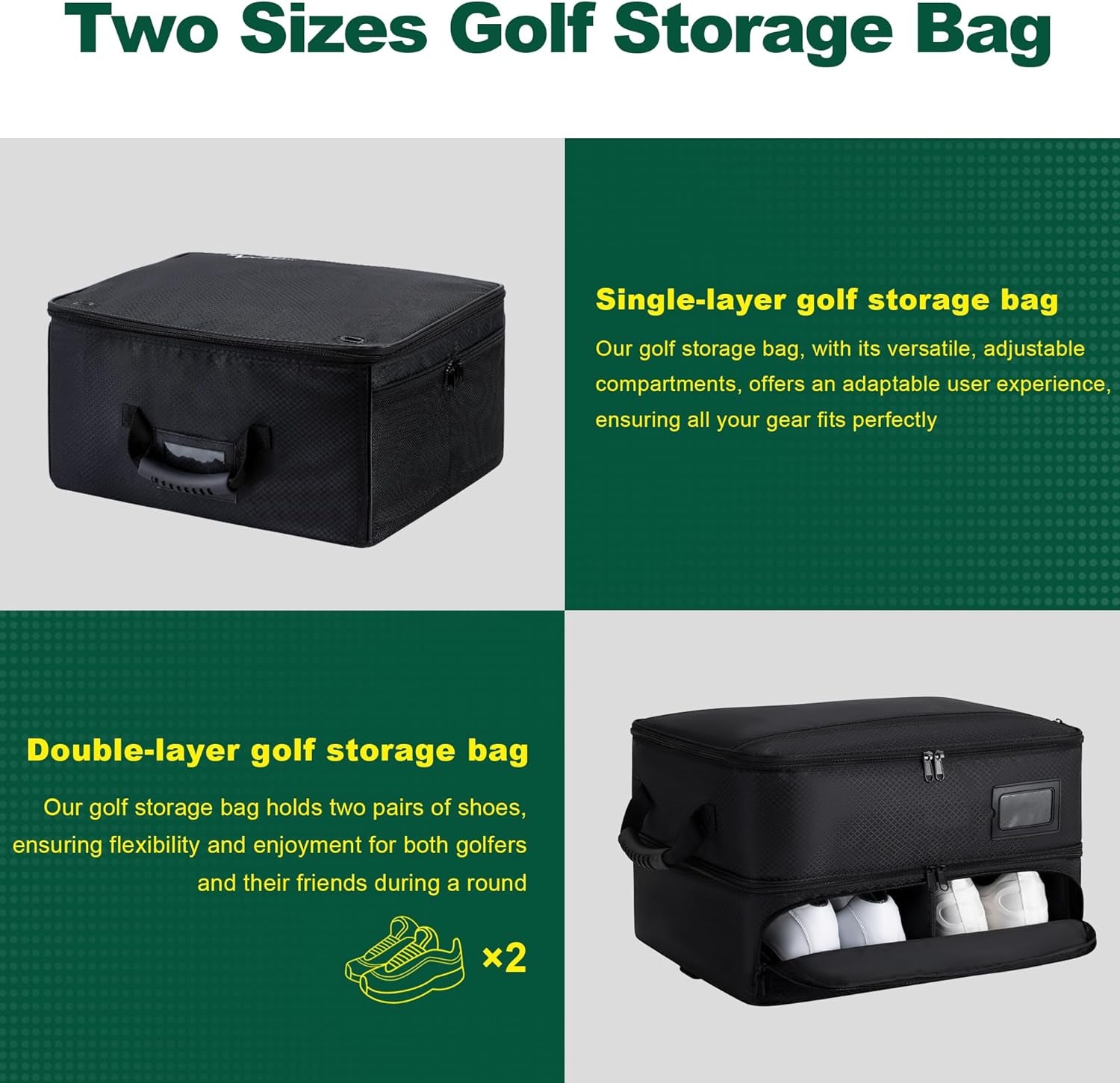 Dual-Layer Golf Trunk Organizer with Ventilated Compartment, Waterproof SUV Storage Solution for Balls, Tees, Apparel, and Accessories - Ideal Gift for Golf Enthusiasts