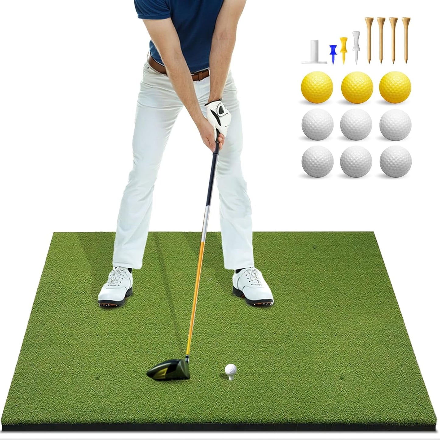 Bltend Thickened Golf Mat: 5X4Ft & 5X5Ft Heavy-Duty Golf Hitting Mats Practice O
