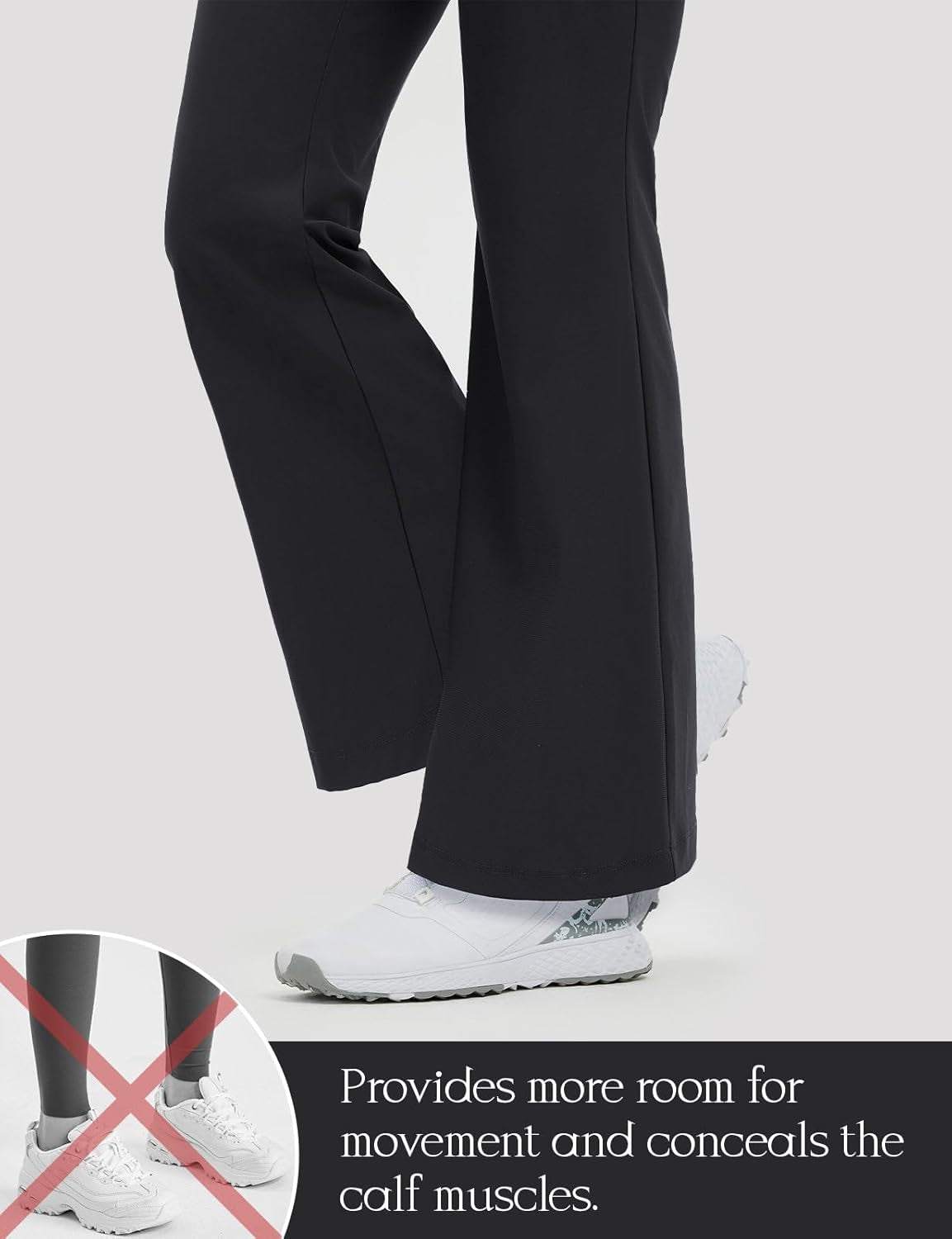 Women's Lightweight Stretch Flare Dress Pants with Pockets for Golf and Business, Available in 26" and 29" Lengths, UPF 50+