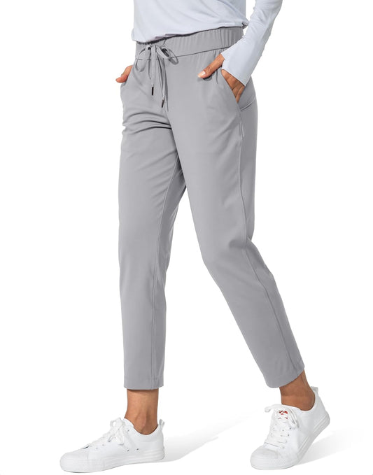 Women'S Pants with Deep Pockets 7/8 Stretch Ankle Sweatpants for Golf, Athletic, Lounge, Travel, Work