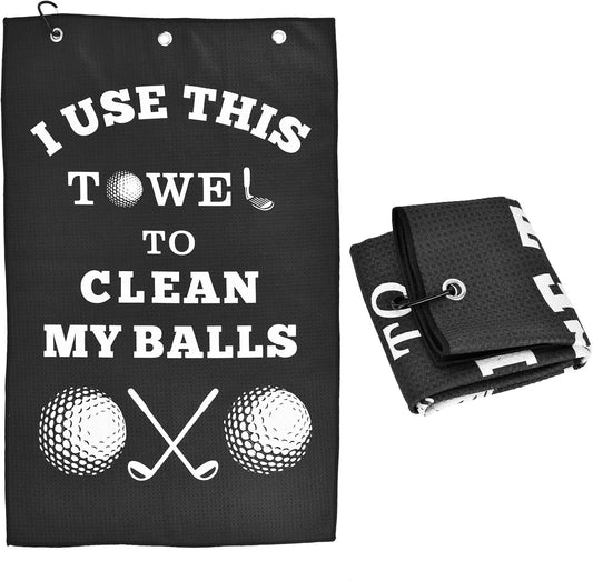 Golf Accessories Towel Gifts for Men: Stockig Stuffers for Men Him, Funny Microfiber Towel Cleaning Cloth with Clip for Bags Golf Balls & Clubs, Gifts for Christmas Birthday Valentines Day Fathers Day