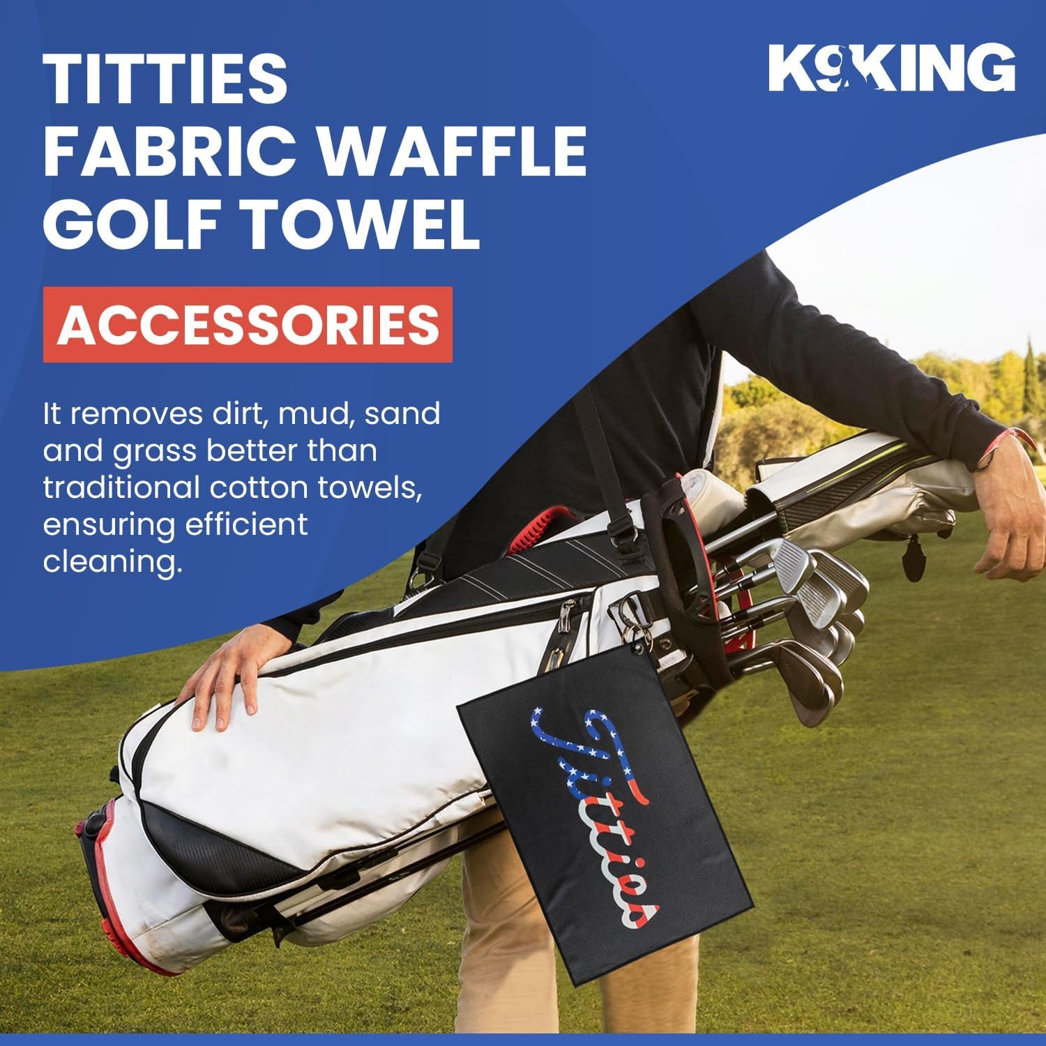 Funny Microfiber Disc Golf Towel - Premium Disc Golf Towel for Golf Bags with Clip Holder - Ideal Golf Accessories for Men and Women - Golf Club Bag Accessories for a Fun Golfing Experience