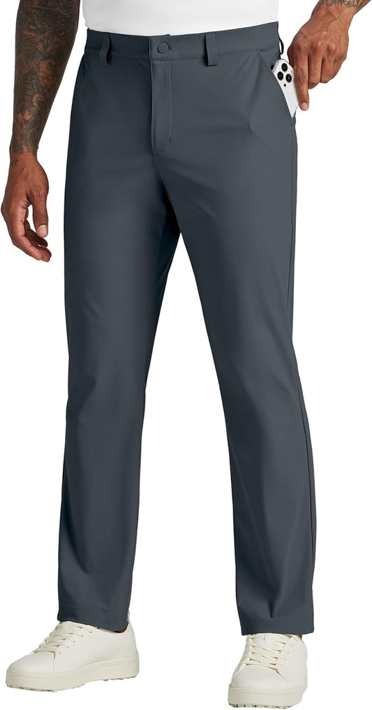 Mens Golf Pants Stretch Dress Pants Quick Dry Work Business Slacks Casual Pants with 4 Pockets 28"/30"/32"/34"