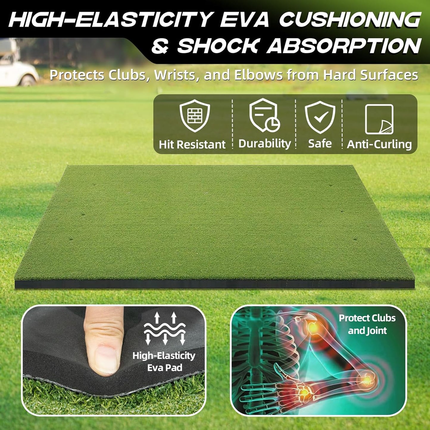 Bltend Thickened Golf Mat: 5X4Ft & 5X5Ft Heavy-Duty Golf Hitting Mats Practice O