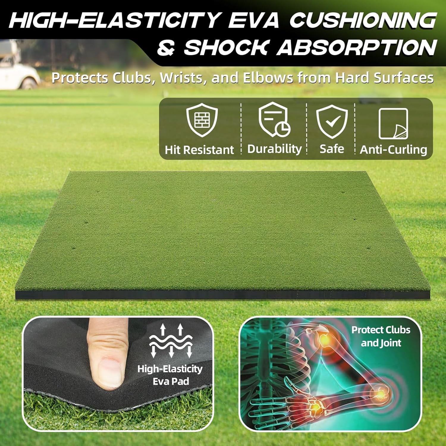 Bltend Thickened Golf Mat: 5X4Ft & 5X5Ft Heavy-Duty Golf Hitting Mats Practice O