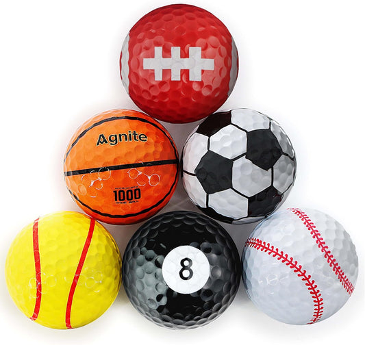 Funny Golf Balls, 6 Pack Colored Balls for Golfers, Fun Kids Golf - Novelty Gifts for Men, Golfing Accessories for Boys & Dad