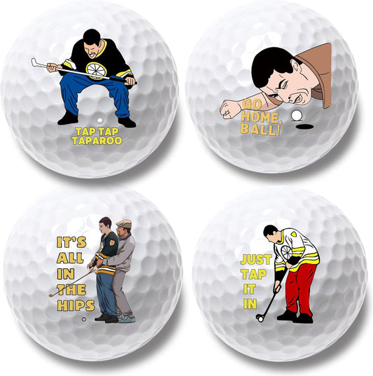 4 Pcs Funny Golf Balls for Birthday, Novelty Golfer Gift for Dad Coworkers Golfers Golf Lovers
