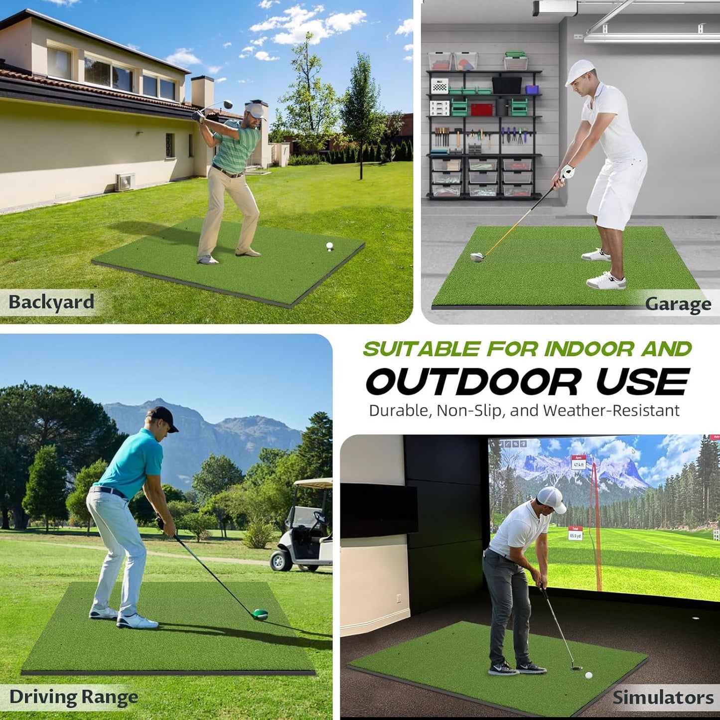 Bltend Thickened Golf Mat: 5X4Ft & 5X5Ft Heavy-Duty Golf Hitting Mats Practice O