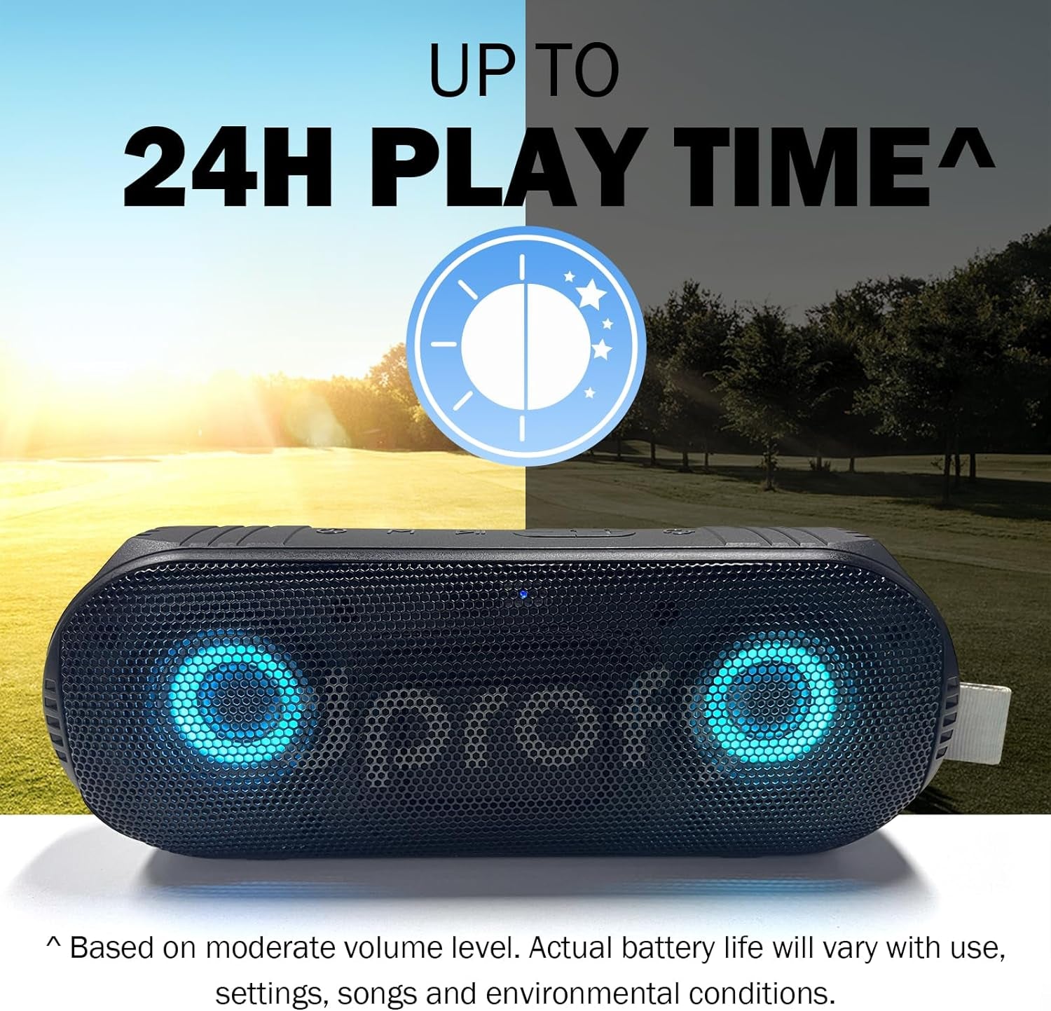 New Play 2 Rounds, Magnetic Bluetooth Golf Speaker, Stereo Sound Portable Pro Wireless Waterproof Speaker with Rich Bass, Golf Accessories Golf Gifts (With Light)