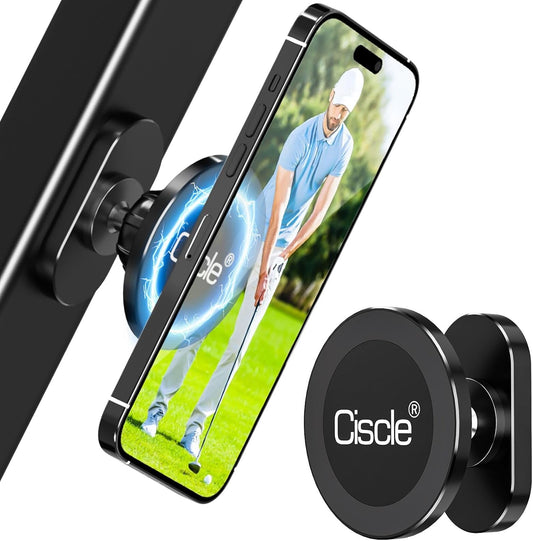 Magnetic Golf Cart Phone Holder, Aluminum Phone Mount with N52 Magnets, Golf Cart Accessories Compatible with Magsafe Iphone 16 Pro Max plus 15 14 13 12 (Magnetic Phone Holder)