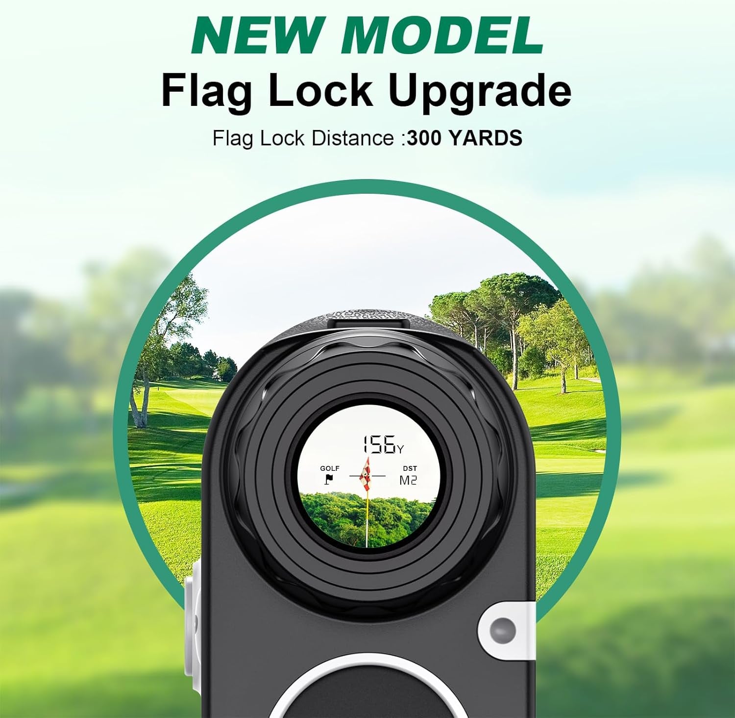 Golf Rangefinder with Slope Switch,1200 Yards & 7X Magnification,Flag Pole Locking,Slope Measurement, Magnetic Mount,Fast Focus Laser Range Finder for Precise Distance Measurement